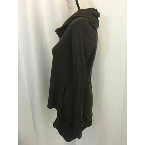 Splendid Womens Solid Brown Long Sleeve Cowl Neck Top Xs - Picture 3 of 6